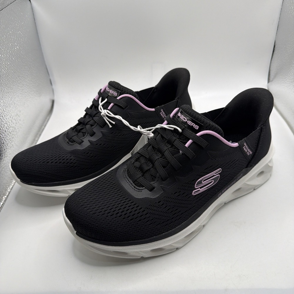 SKECHERS Hands Free Swift Fit Mesh Sneakers‎ Black Pink Lace Up. Size 7